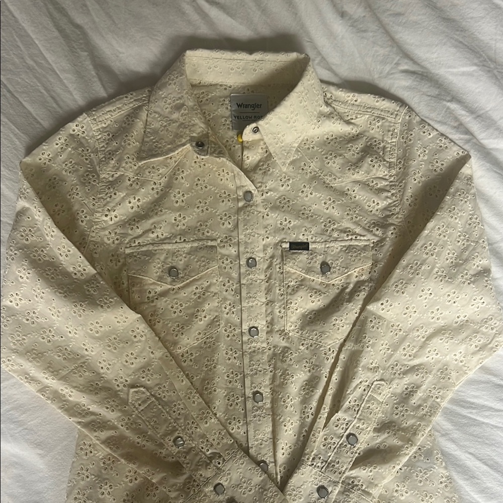 Wrangler x Kendra Scott Ivory Eyelet Shirt